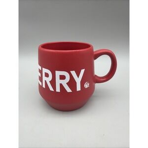 Chick-Fil-A Christmas Very Merry Red Ceramic Mug Authentic Originals EUC